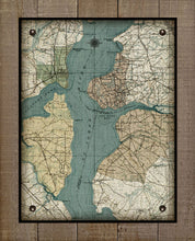 Load image into Gallery viewer, St Johns River - Orange Park, Mandarin, Fleming Island &amp; Fruit Cove-Vintage Map On 100% Natural Linen
