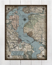 Load image into Gallery viewer, St Johns River - Jacksonville Doctors Lake to Shands Bridge - Nautical Chart On 100% Natural Linen
