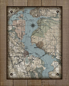 St Johns River - Green Cove, Rivertown, Fleming Island & Fruit Cove-Vintage Map On 100% Natural Linen