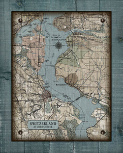 St Johns River-  Switzerland, Rivertown, Orangedale -Julington Creek,  Fleming Island - Board Mounted Canvas Print