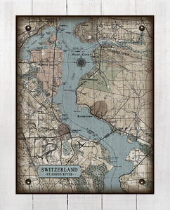 St Johns River-  Switzerland, Rivertown, Orangedale -Julington Creek,  Fleming Island - Board Mounted Canvas Print