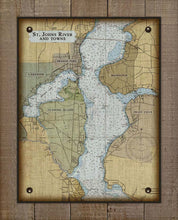 Load image into Gallery viewer, St Johns River - Orange Park, Mandarin, Fleming Island &amp; Fruit Cove- Nautical Chart On 100% Natural Linen
