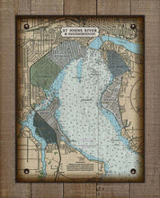 Load image into Gallery viewer, St Johns River - Jacksonville Neighborhoods - Nautical Chart On 100% Natural Linen
