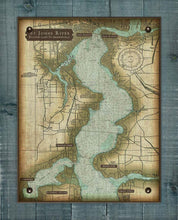 Load image into Gallery viewer, St Johns River - Jacksonville To Doctors Lake - Nautical Chart On 100% Natural Linen

