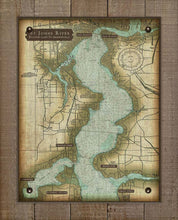 Load image into Gallery viewer, St Johns River - Jacksonville To Doctors Lake - Nautical Chart On 100% Natural Linen
