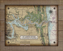 Load image into Gallery viewer, St Johns River - Jacksonville To Mayport - Nautical Chart On 100% Natural Linen
