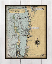 Load image into Gallery viewer, St Joseph Sound - Dunedin, Palm Harbor and Tarpon Springs - Nautical Chart On 100% Linen
