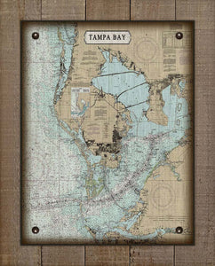 Tampa Bay - Nautical Chart On 100% Linen