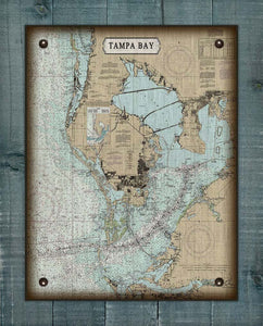 Tampa Bay - Nautical Chart On 100% Linen