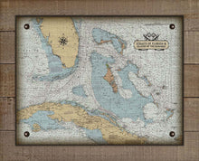 Load image into Gallery viewer, Straits Of Florida And Island Of The Bahamas Nautical Chart On 100% Natural Linen
