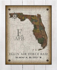 Eglin Air Force Base Florida Vintage Design On 100% Natural Linen
