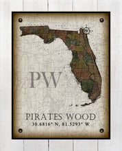 Load image into Gallery viewer, Pirates Wood - Florida Vintage Design On 100% Natural Linen
