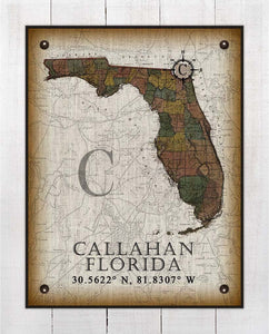 Callahan Florida Vintage Design On 100% Natural Linen