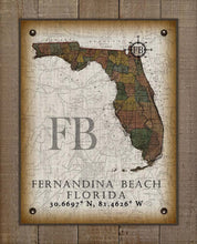 Load image into Gallery viewer, Fernandina Beach Florida Vintage Design On 100% Natural Linen
