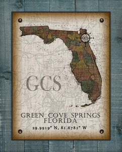 Green Cove Springs Florida Vintage Design On 100% Natural Linen