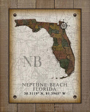Load image into Gallery viewer, Neptune Beach Florida Vintage Design On 100% Natural Linen
