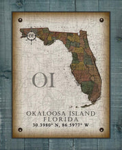 Load image into Gallery viewer, Okaloosa Island Florida Vintage Design Board Mounted Canvas Print
