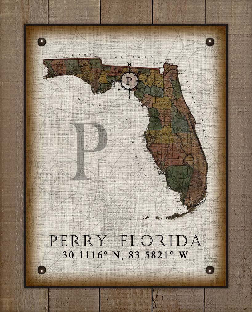 Perry Florida Vintage Design On 100% Natural Linen