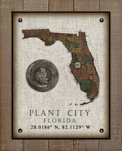 Load image into Gallery viewer, Plant City (2) Florida Vintage Design On 100% Natural Linen
