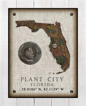 Load image into Gallery viewer, Plant City (2) Florida Vintage Design On 100% Natural Linen
