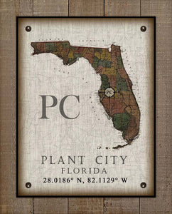 Plant City Florida Vintage Design On 100% Natural Linen