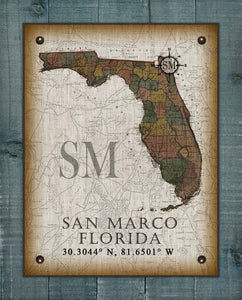 San Marco Florida Vintage Design On 100% Natural Linen