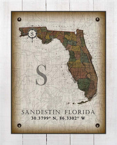 Sandestin Florida Vintage Design On 100% Natural Linen