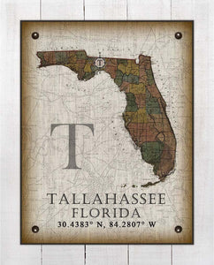 Tallahassee Florida Vintage Design On 100% Natural Linen