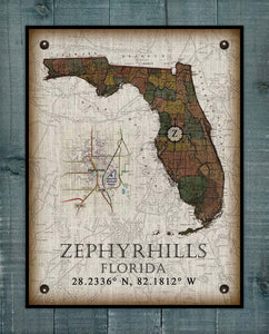 Zephyrhills (2) Florida Vintage Design On 100% Natural Linen