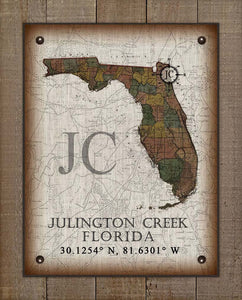 Julington Creek Florida Vintage Design On 100% Natural Linen