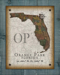 Orange Park Florida Vintage Design On 100% Natural Linen