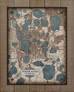 Winterhaven Map On 100% Natural Linen
