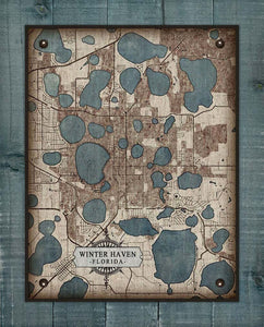 Winterhaven Map On 100% Natural Linen