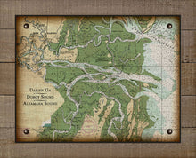 Load image into Gallery viewer, Darien Nautical Chart - On 100% Natural Linen
