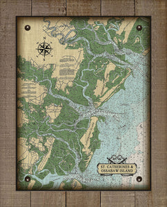 St Catherines And Ossabow Island Nautical Chart - On 100% Natural Linen