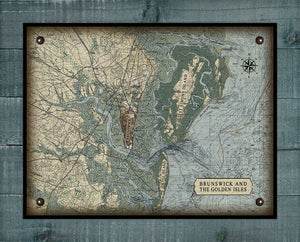 Brunswick And Golden Islands -Georgia- Nautical Chart - Board Mounted Canvas Print