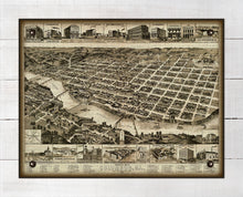 Load image into Gallery viewer, 1888 Columbus Georgia Birds Eye Map - Board Mounted Canvas Print
