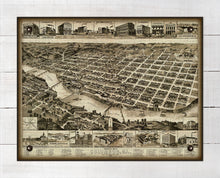 Load image into Gallery viewer, 1888 Columbus Georgia Birds Eye Map - On 100% Natural Linen
