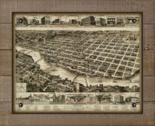 Load image into Gallery viewer, 1888 Columbus Georgia Birds Eye Map - Board Mounted Canvas Print
