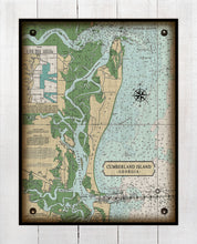 Load image into Gallery viewer, Cumberland  Island -Georgia- Nautical Chart - On 100% Natural Linen
