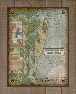 Cumberland Island Nautical Chart - On 100% Natural Linen