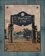 Load image into Gallery viewer, Darien Georgia Welcome Sign - On 100% Natural Linen
