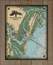 Load image into Gallery viewer, Golden Isles -Jekyll, St Simons &amp; Sea Island Nautical Chart - On 100% Natural Linen
