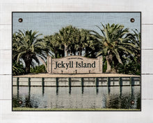 Load image into Gallery viewer, Jekyll Island Welcome Sign - Board Mounted Canvas Print

