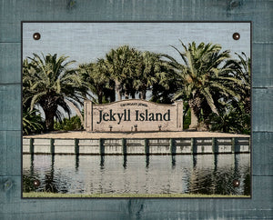 Jekyll Island Welcome Sign - Board Mounted Canvas Print