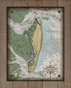 Jekyll Island Nautical Chart - On 100% Natural Linen