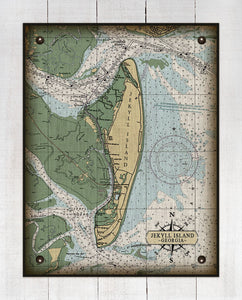 Jekyll Island Nautical Chart - On 100% Natural Linen