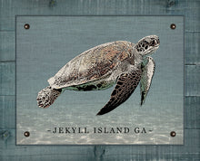 Load image into Gallery viewer, Jekyll Island Sea Turtle - On 100% Natural Linen
