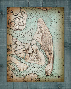 Vintage Jekyll Island Nautical Chart - On 100% Natural Linen