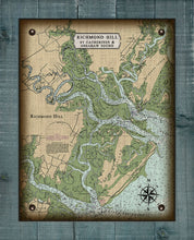 Load image into Gallery viewer, Richmond Hill Nautical Chart - On 100% Natural Linen
